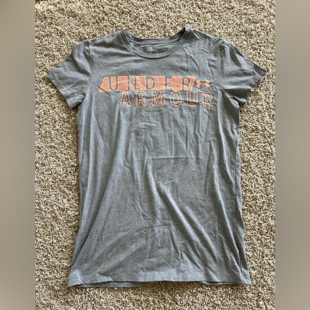 Under Armour Women’s Small Gray and Orange T-Shirt